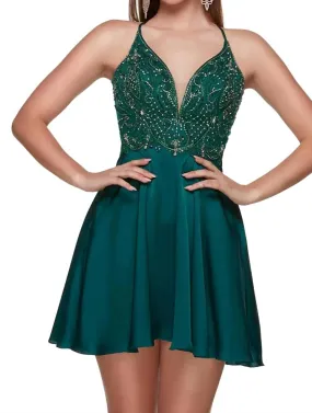 Alyce Paris - Embellished Top Mini Dress