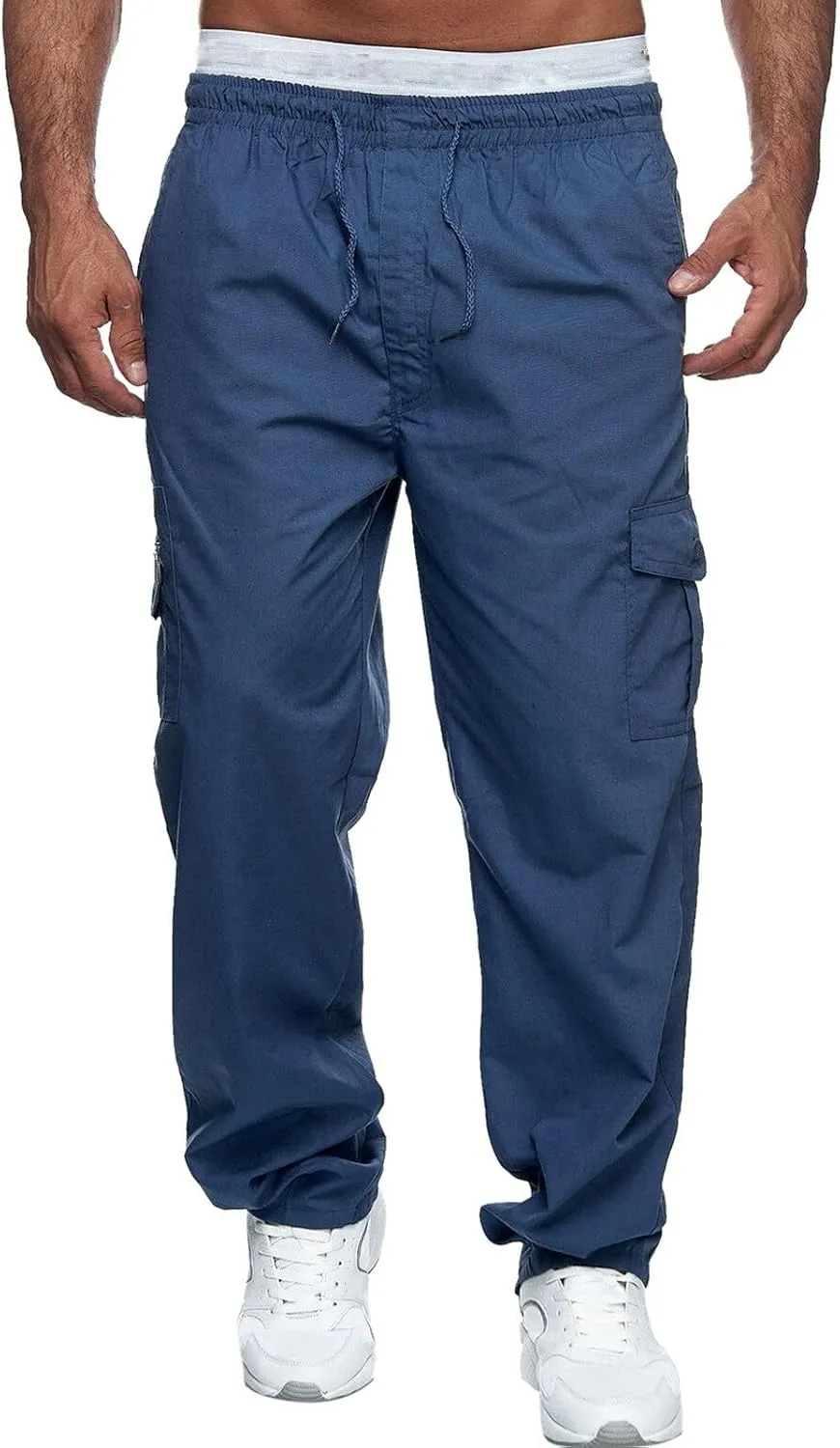 Big and Tall Sweatpants for Men Elastic Waist Color Block Pants Jogger Drawstring Trousers Pockets Sweatpants Workout