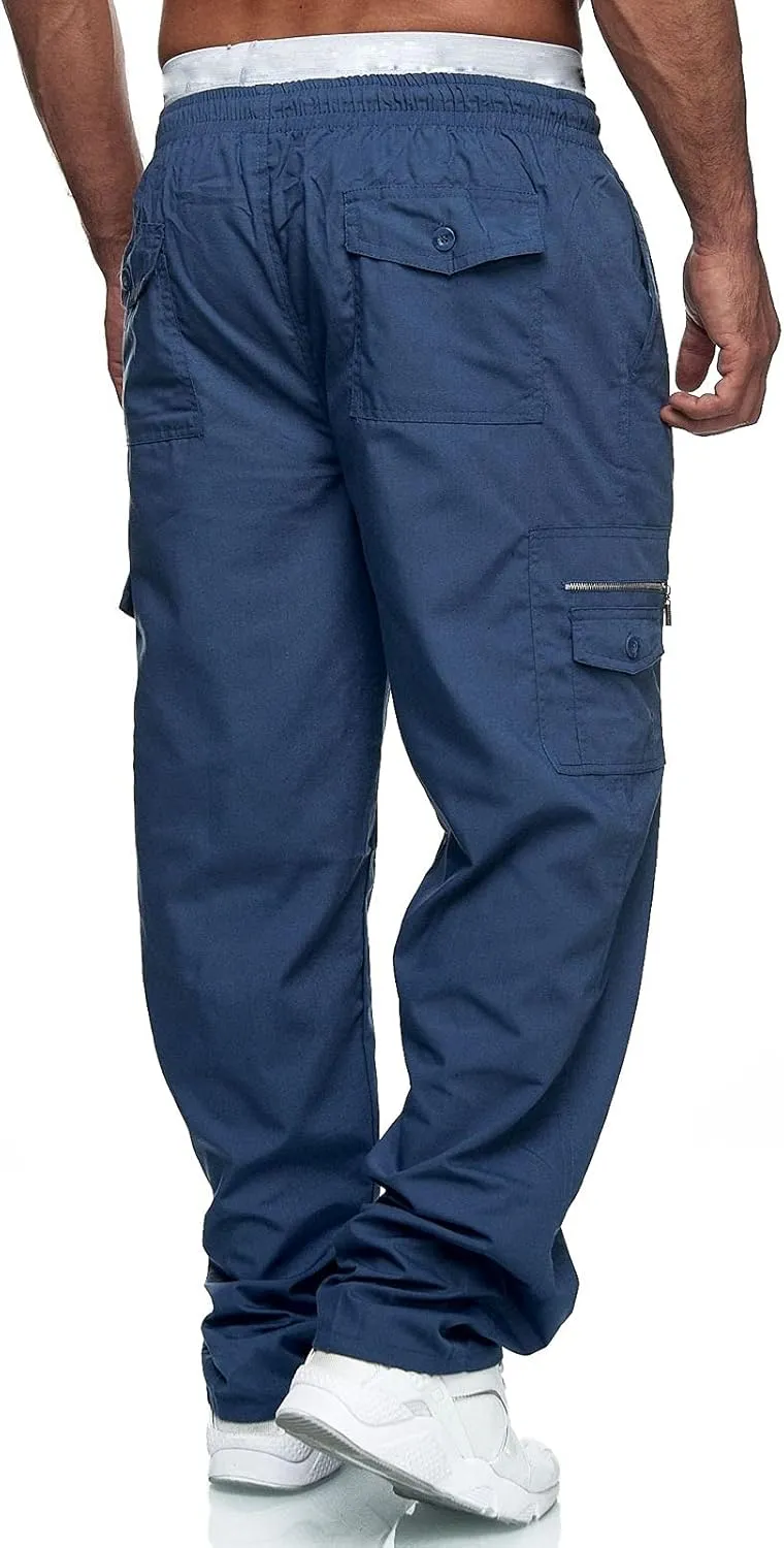 Big and Tall Sweatpants for Men Elastic Waist Color Block Pants Jogger Drawstring Trousers Pockets Sweatpants Workout