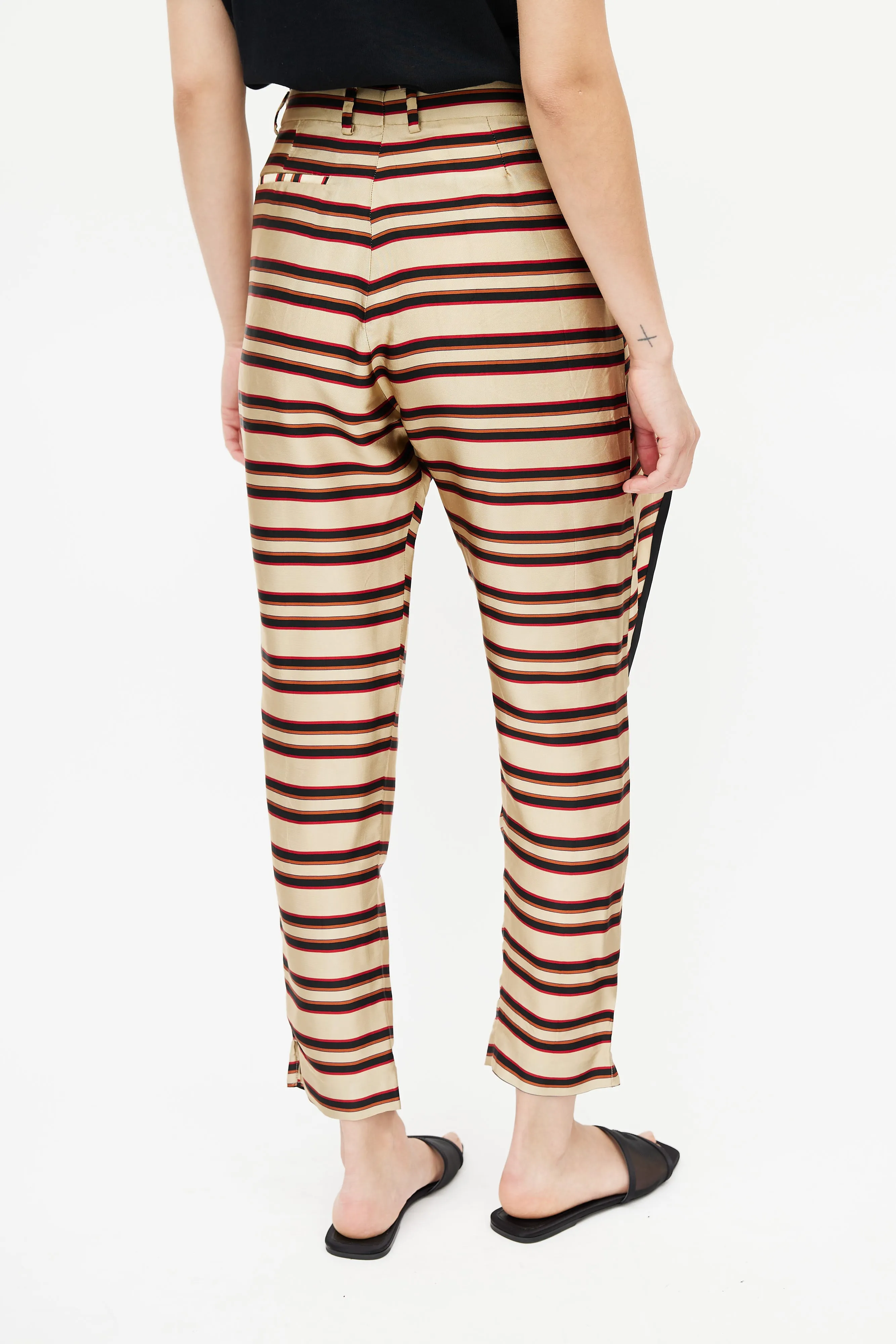Black & Multicolour Metallic Stripe Trouser