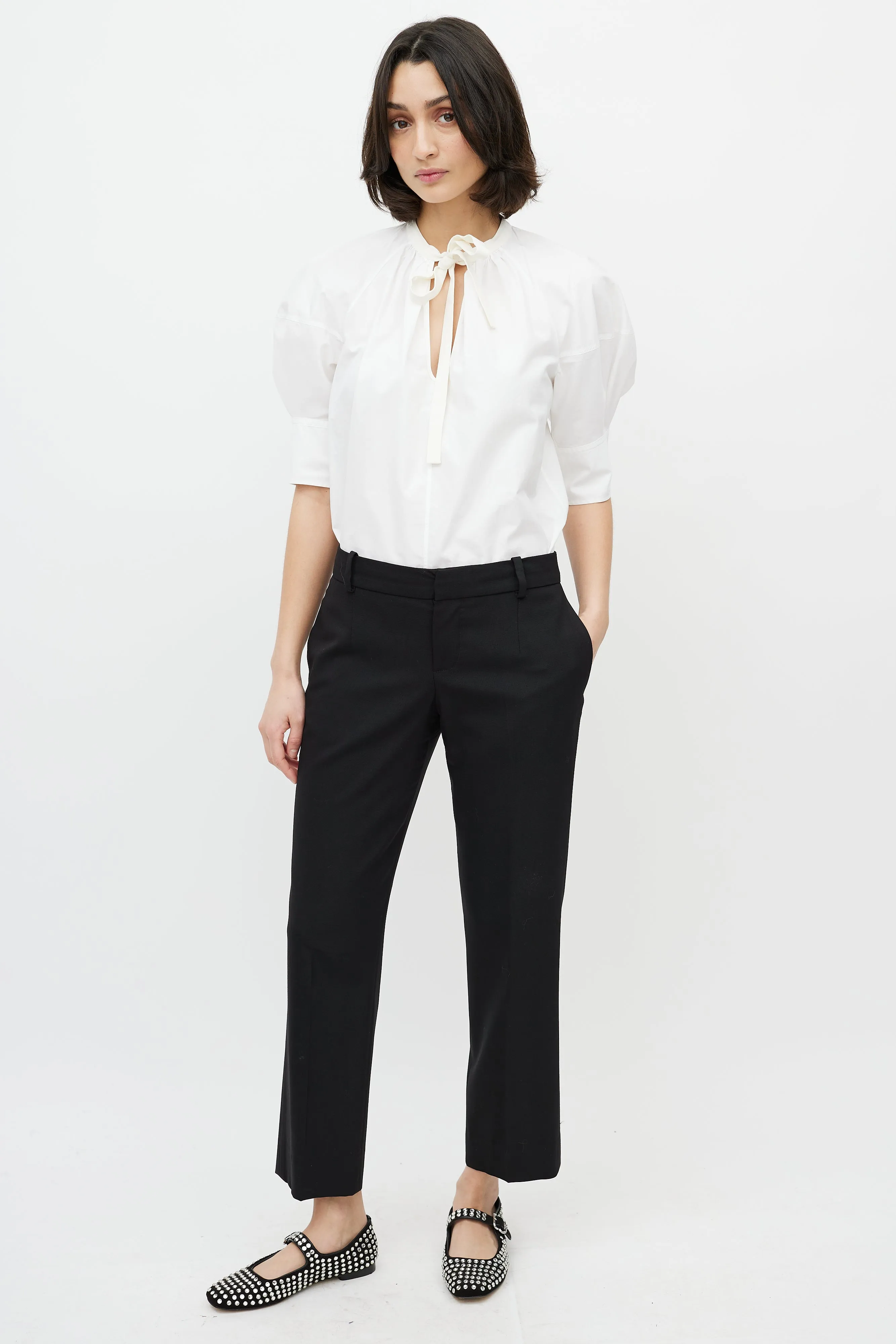Black Slim Cropped Trouser