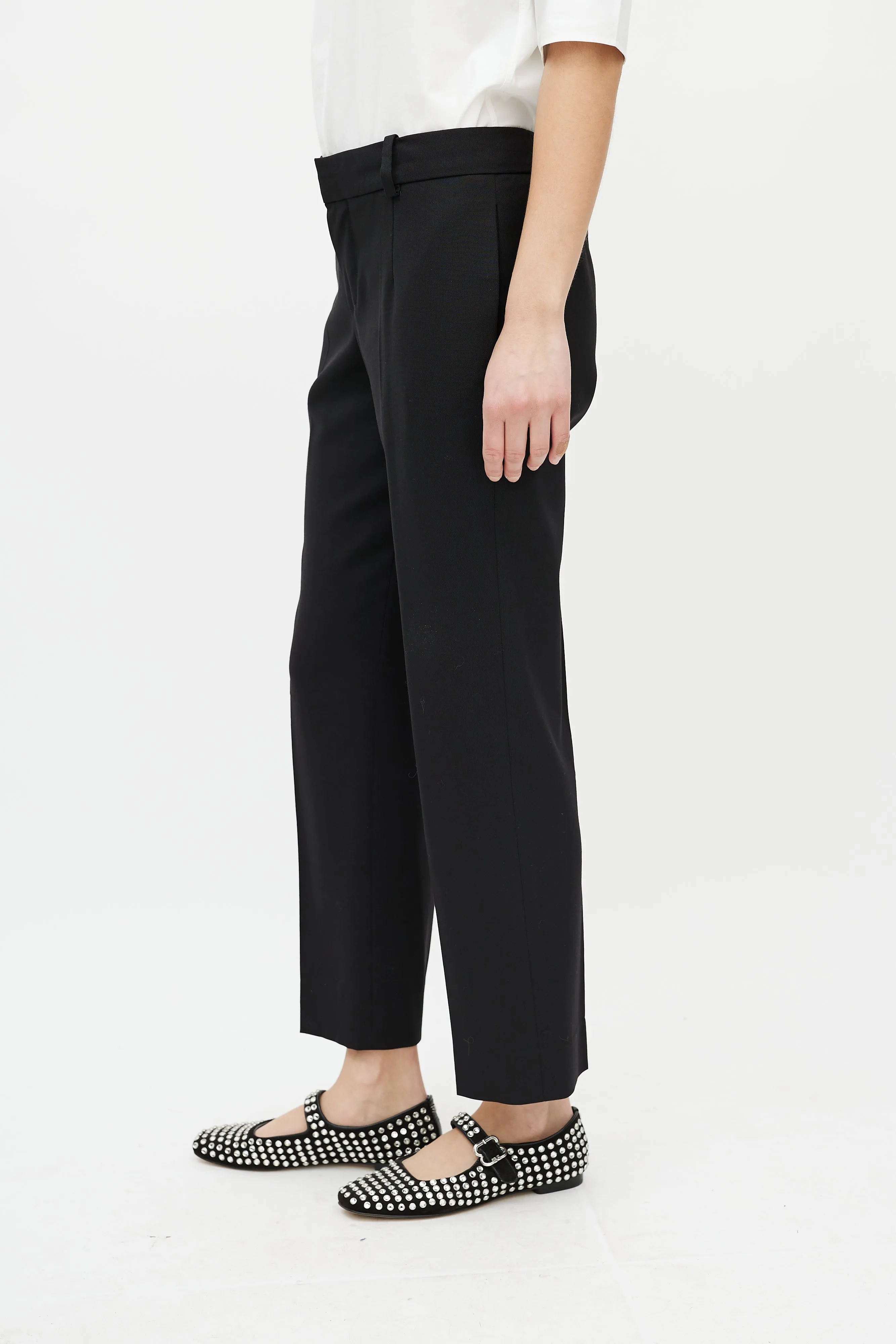 Black Slim Cropped Trouser