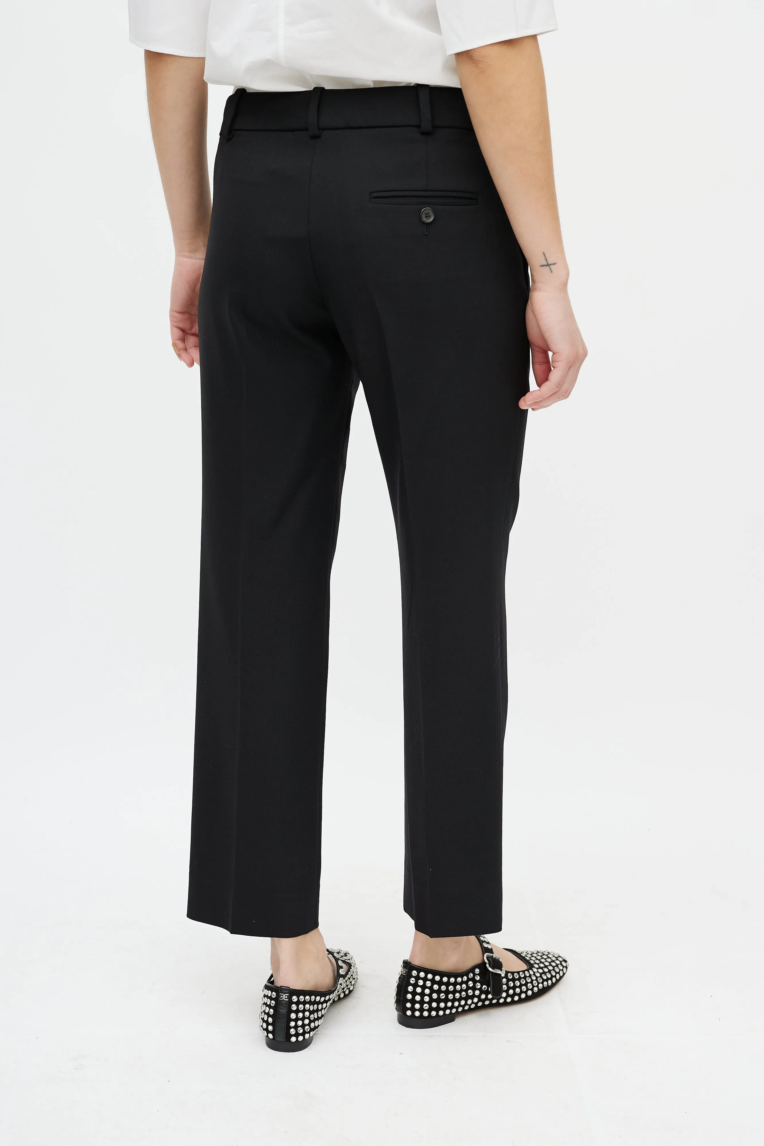 Black Slim Cropped Trouser