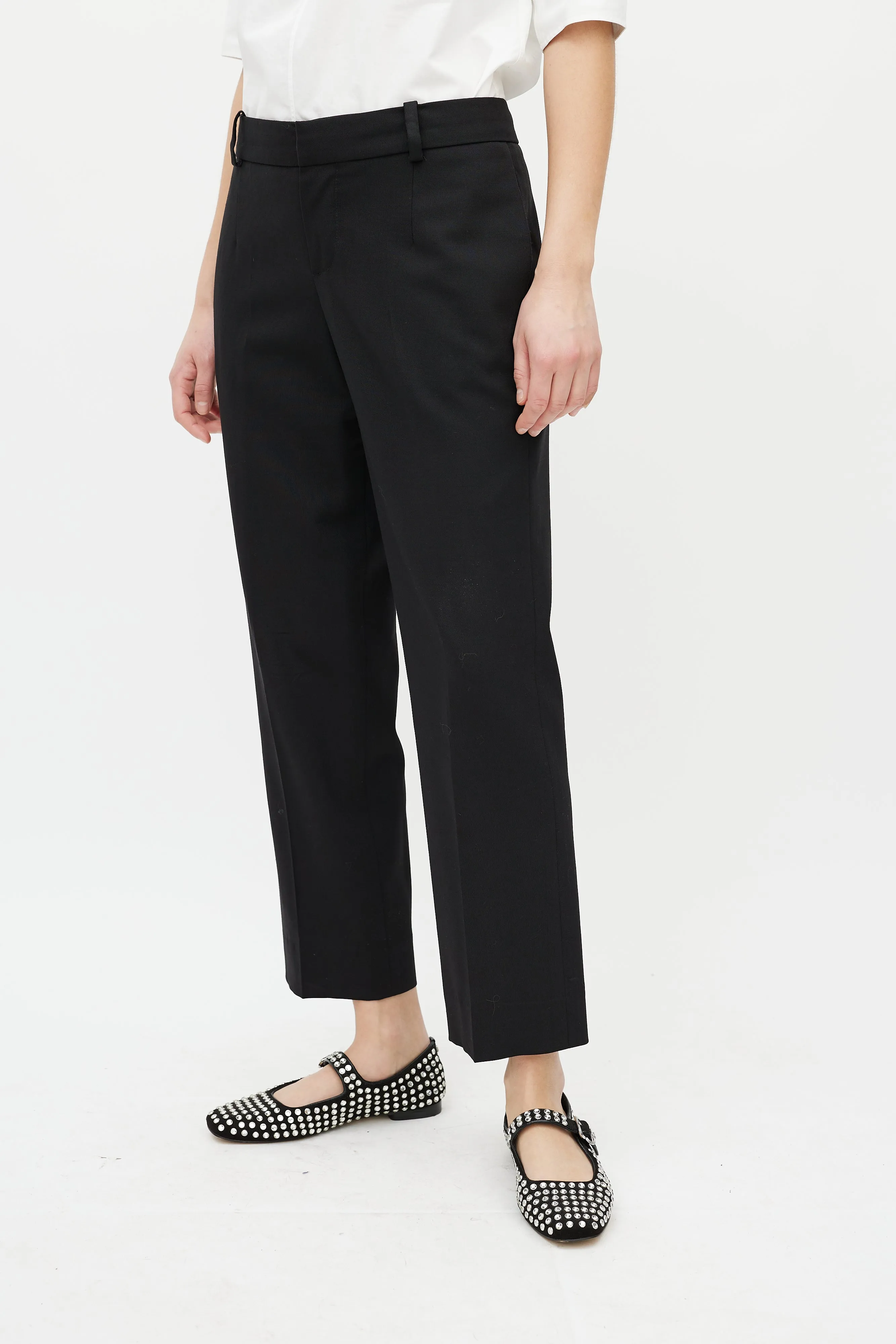 Black Slim Cropped Trouser