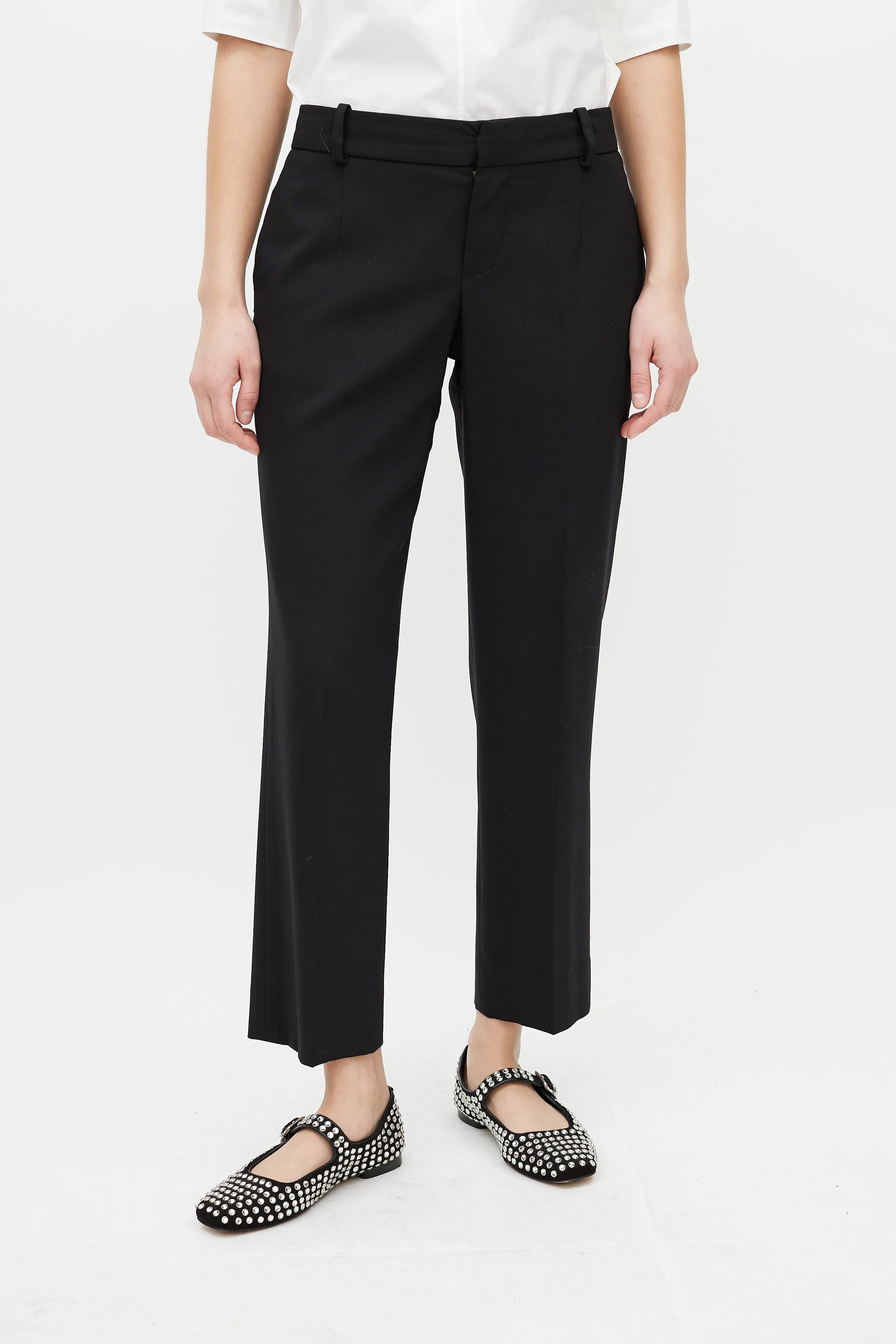 Black Slim Cropped Trouser