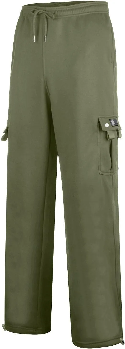 Casual Cargo Sweatpants for Men Lightweight Straight Leg Hiking Pants Comfort Outdoor Loose Jogger Pant with Pocket