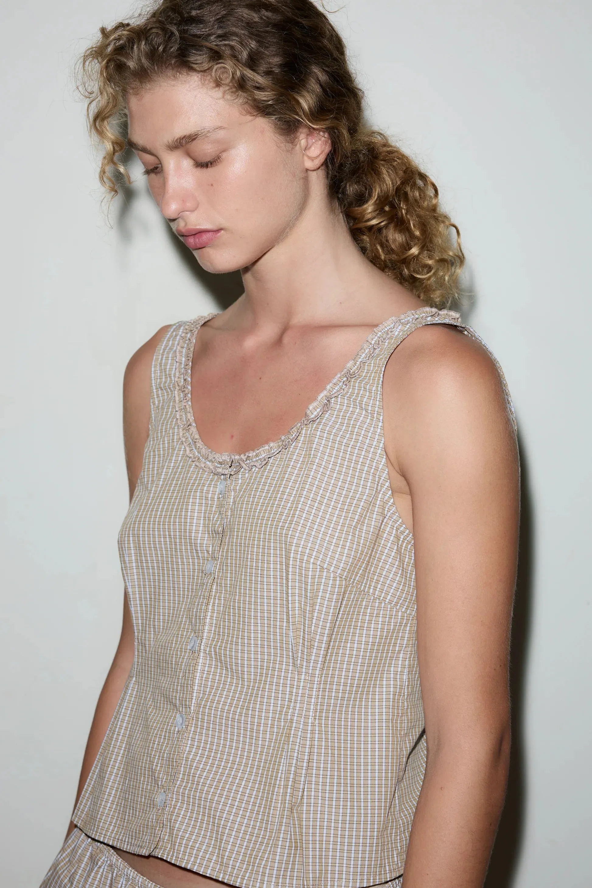 Desert Check PJ Short Set