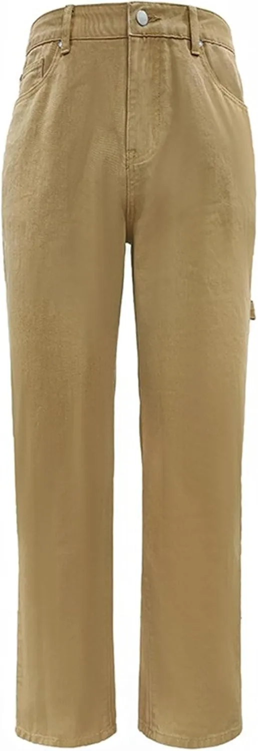 DGHM-JLMY Men's Slim Straight Stretchy Casual Pants Twill Carpenter Pant Loose Fit Utility Work Pant Trousers with Pockets