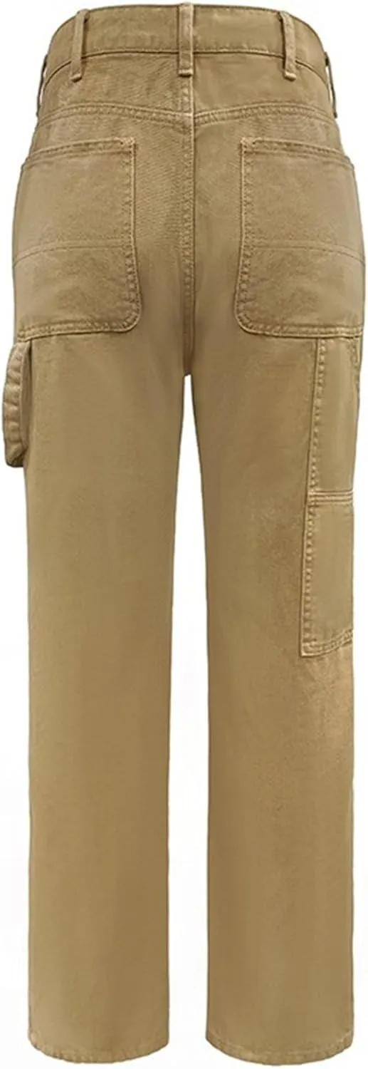 DGHM-JLMY Men's Slim Straight Stretchy Casual Pants Twill Carpenter Pant Loose Fit Utility Work Pant Trousers with Pockets