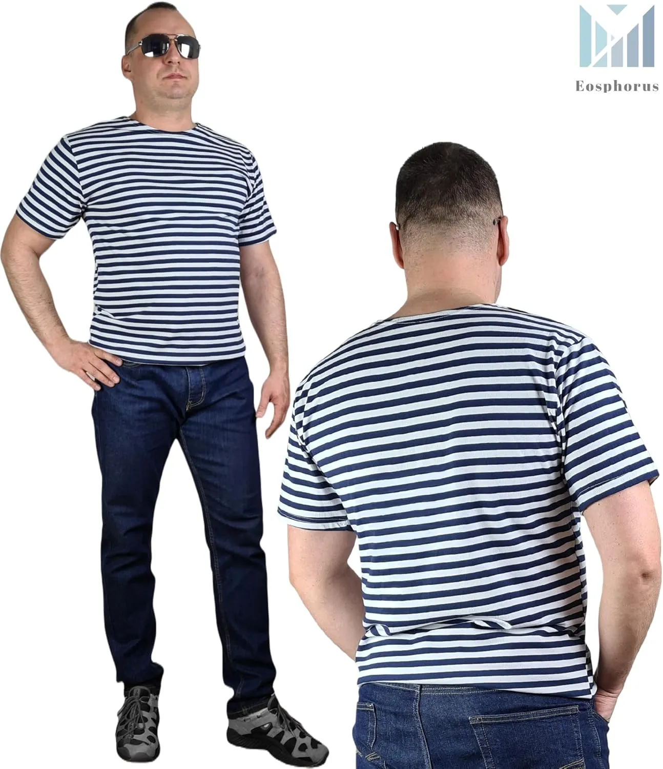 Genuine Striped Short Sleeved T-Shirt Top Cotton Sailor Shirt Original Telnyashka 