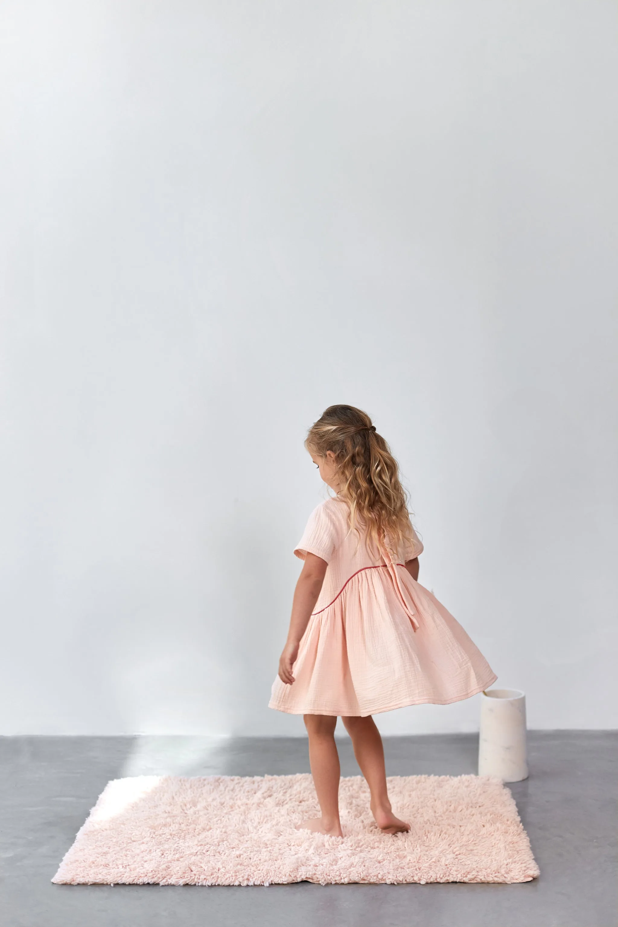 Girls Hi-Low Drop Waist Dress | Pink