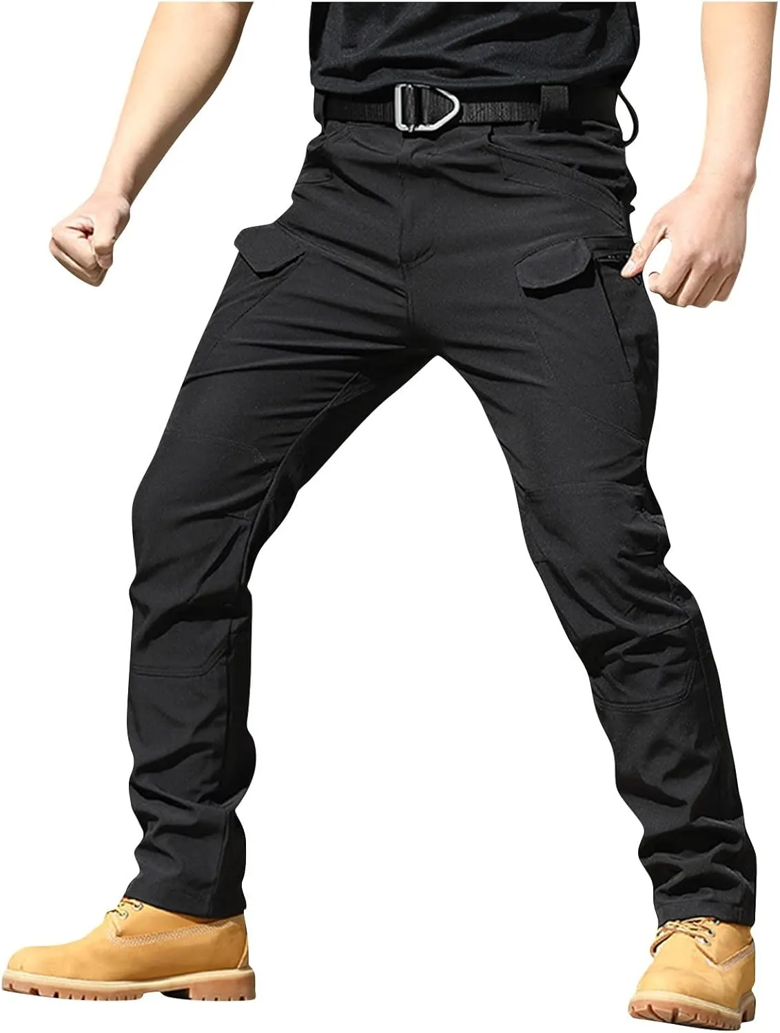 GOFULY Cargo Pants Men Hiking Ripstop Stretch Work Pants Multi Pockets Regular Fit Pants Outdoors Trousers Tactical