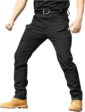 GOFULY Cargo Pants Men Hiking Ripstop Stretch Work Pants Multi Pockets Regular Fit Pants Outdoors Trousers Tactical