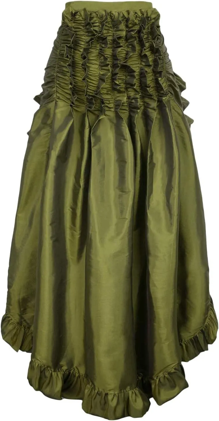 Long Skirts for Women Retro Gothic High Elastic Waist Vintage Ruffled Hem Maxi Skirt for Women Trendy Clothes