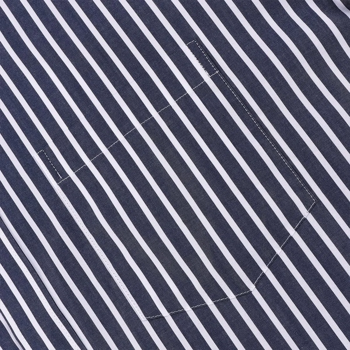 Men's 100% Cotton Striped Dress Shirt Regular Fit Long Sleeve Button-Down Busines Casual Shirt