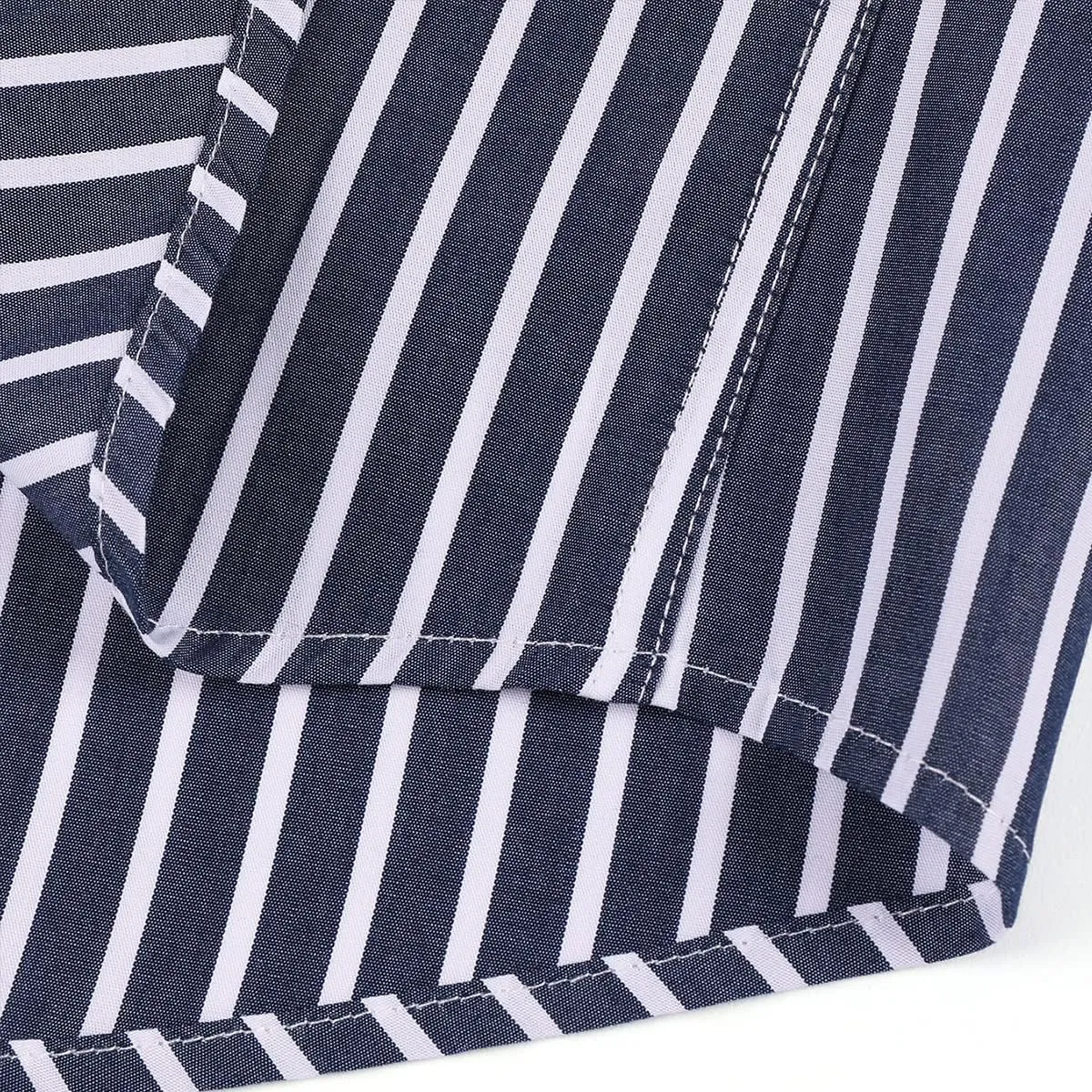 Men's 100% Cotton Striped Dress Shirt Regular Fit Long Sleeve Button-Down Busines Casual Shirt