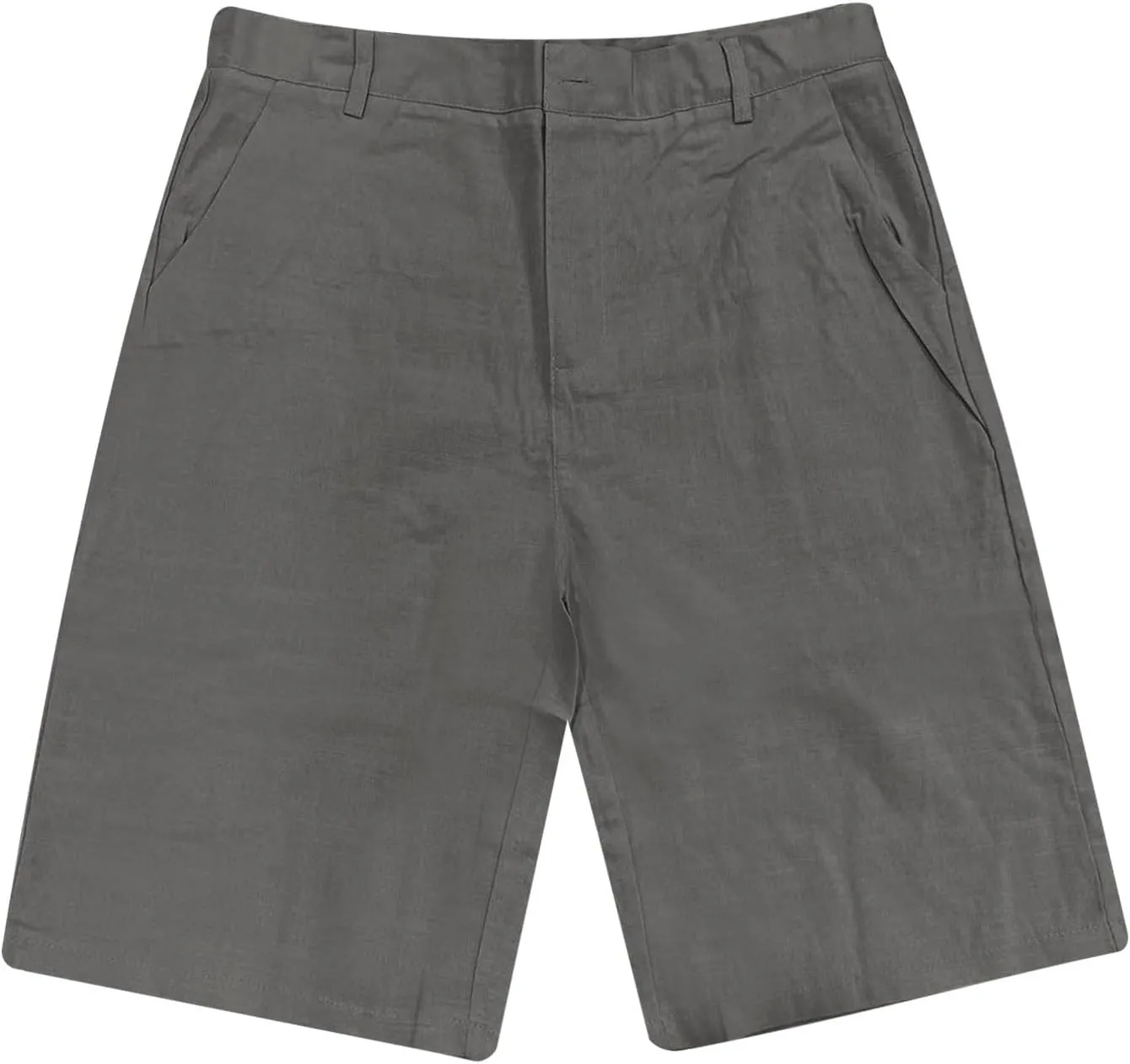 Mens Cotton Linen Shorts Solid Color Lightweight Breathable Summer Casual Lounge Shorts