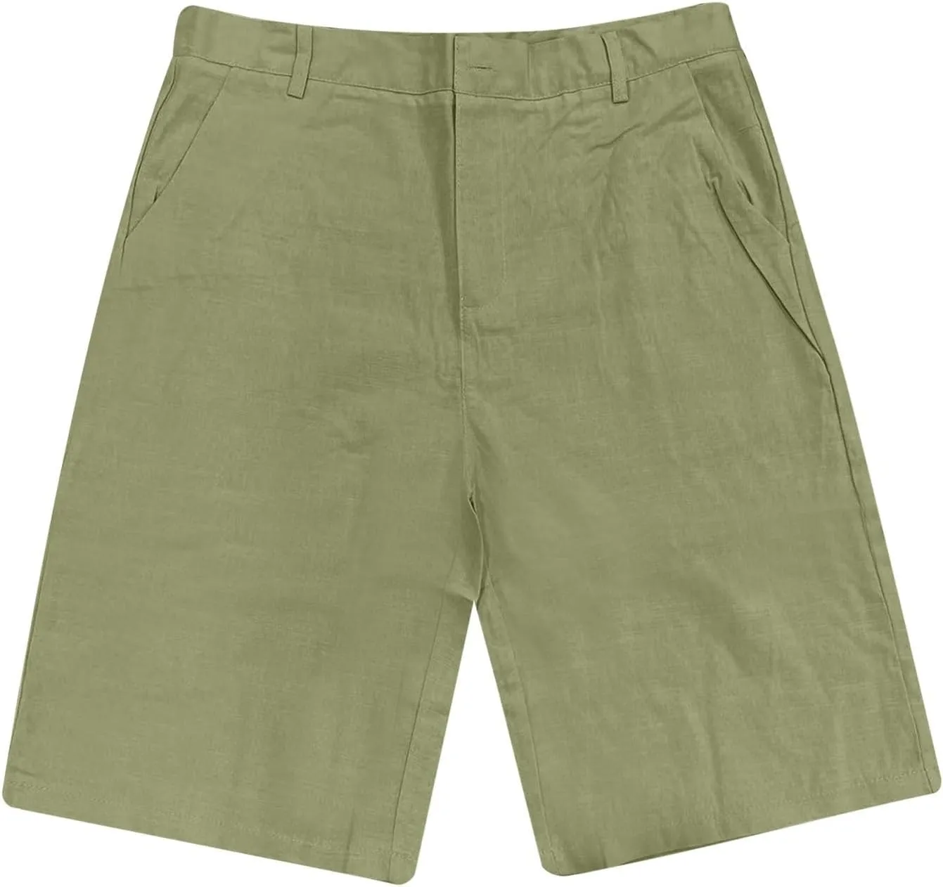 Mens Cotton Linen Shorts Solid Color Lightweight Breathable Summer Casual Lounge Shorts
