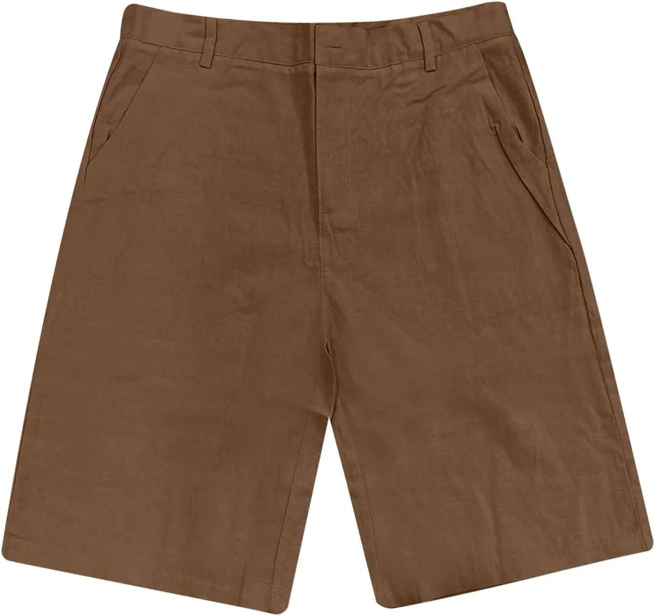 Mens Cotton Linen Shorts Solid Color Lightweight Breathable Summer Casual Lounge Shorts
