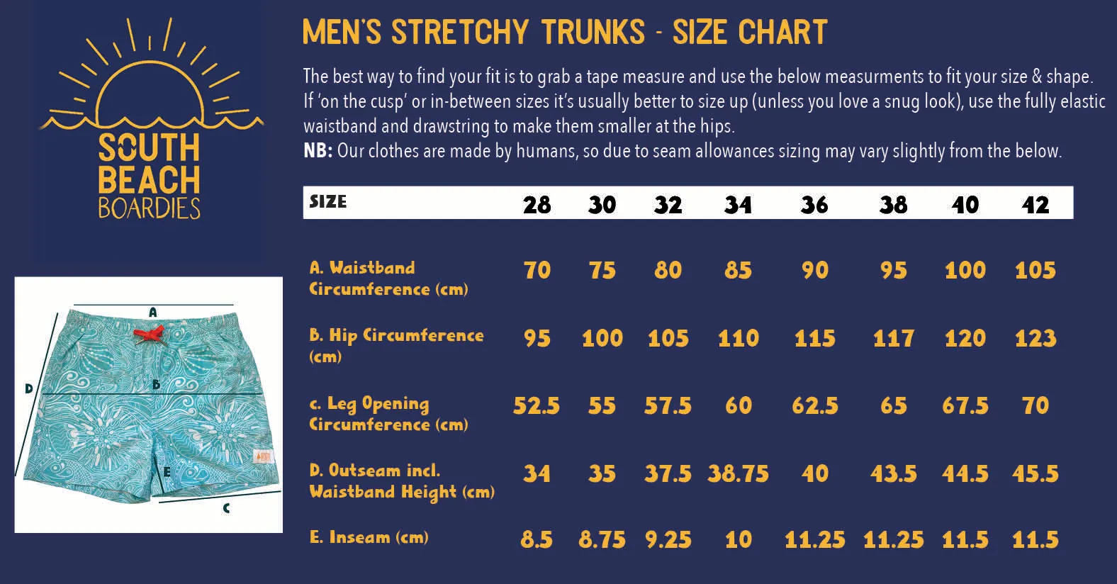 Men's Stretchy Trunks: Aussie Pride