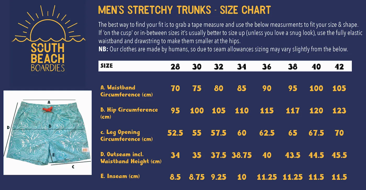 Men's Stretchy Trunks: Bin Chickens