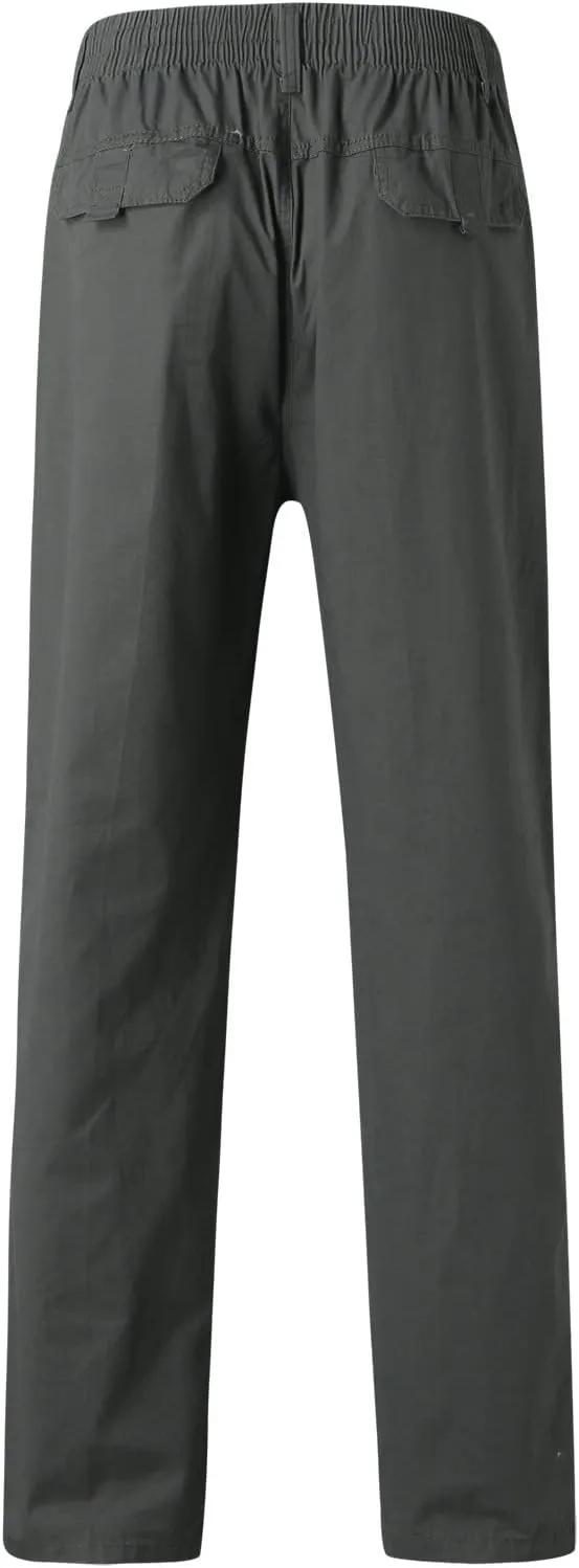 Mens Workout Cargo Sweatpants Zipper Pocket Trouser Fashion Mens Tapered Joggers Men's Flap Pocket Drawstring Elastic
