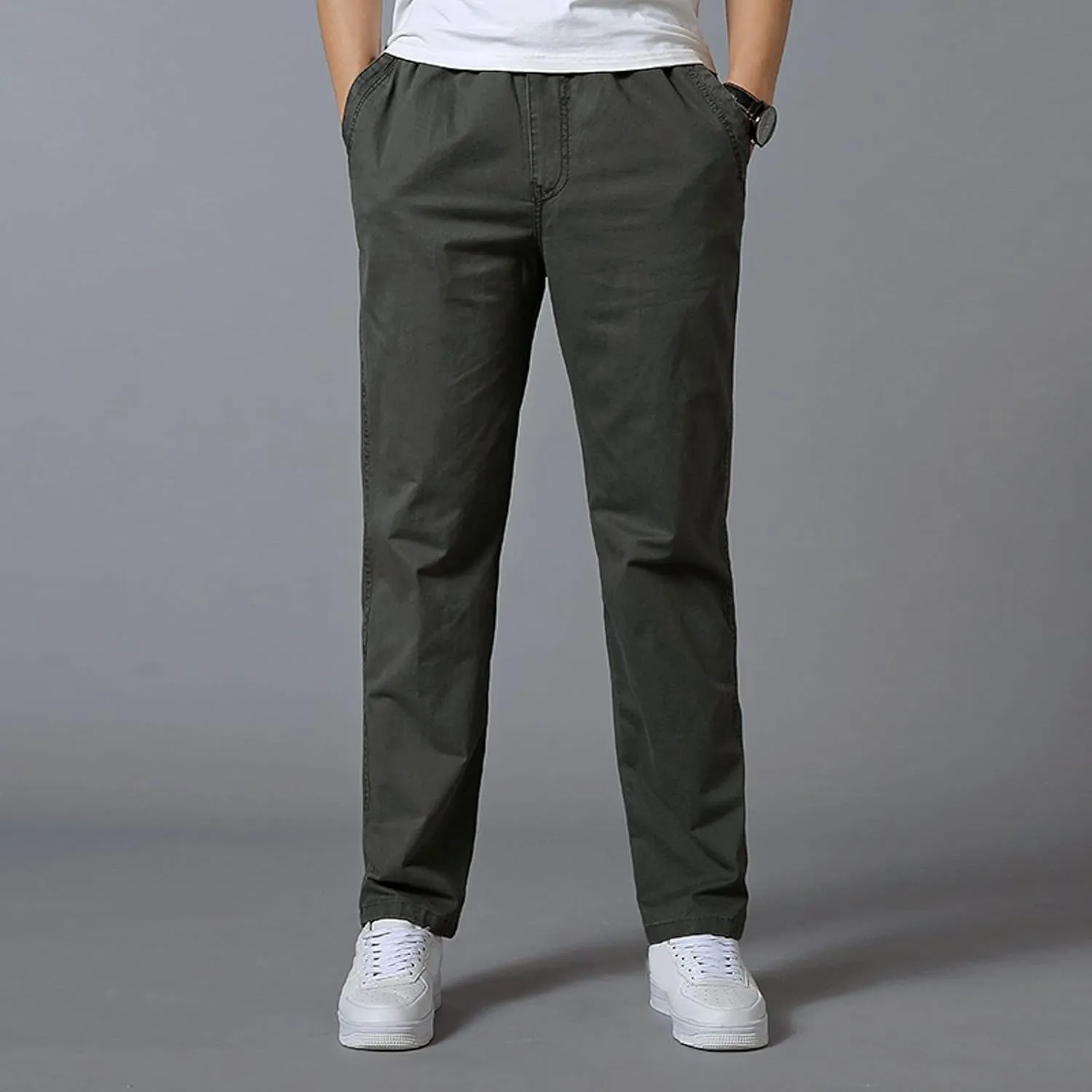 Mens Workout Cargo Sweatpants Zipper Pocket Trouser Fashion Mens Tapered Joggers Men's Flap Pocket Drawstring Elastic