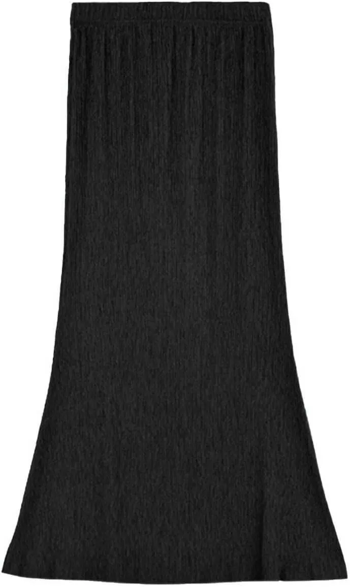 Midi Skirts for Women Trendy Fashion Elastic High Waist Flowy Swing A Line Dressy Casual Tiered Flowy Long Skirt