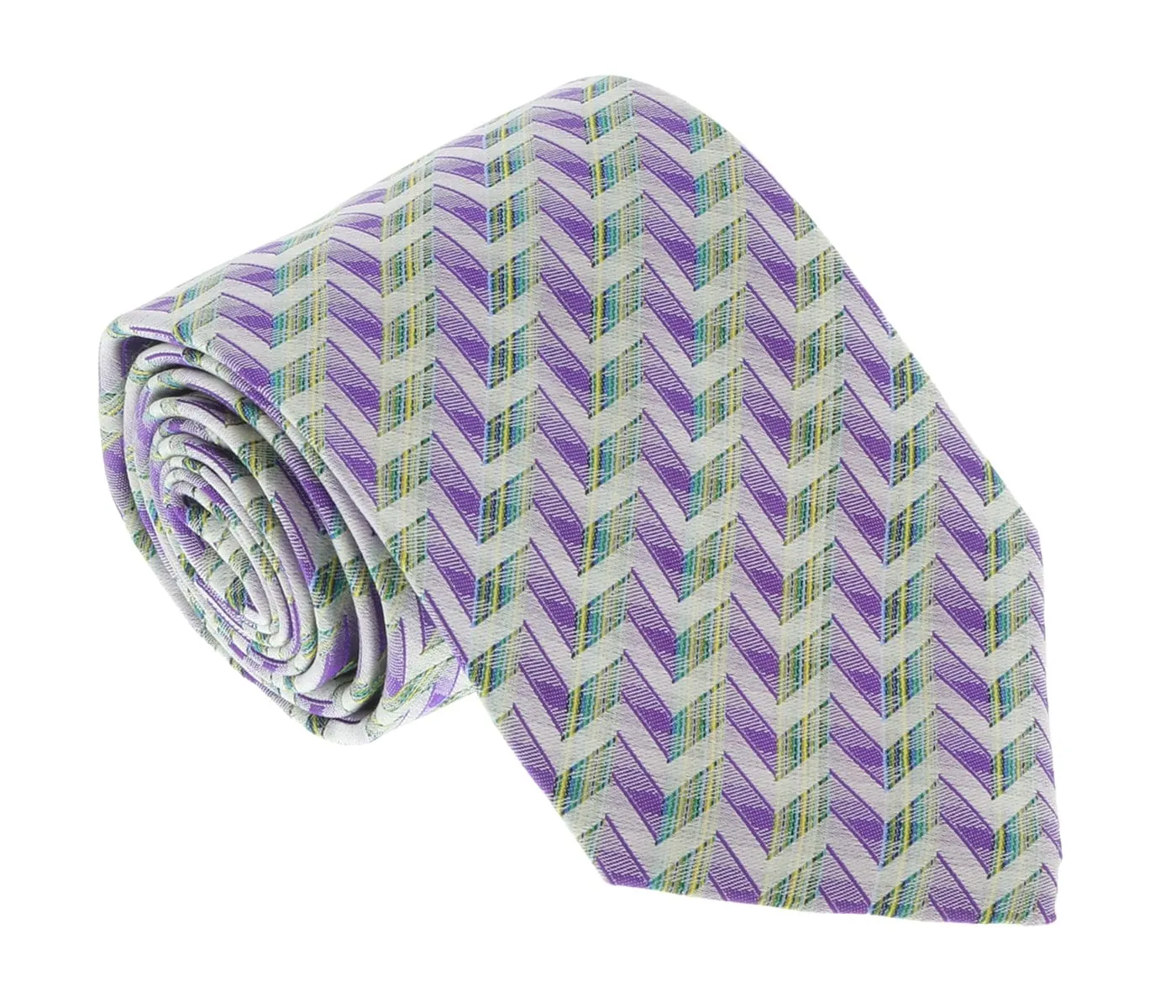 Missoni U4706 Purple Chevron  Pure Silk Tie