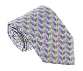 Missoni U4706 Purple Chevron  Pure Silk Tie