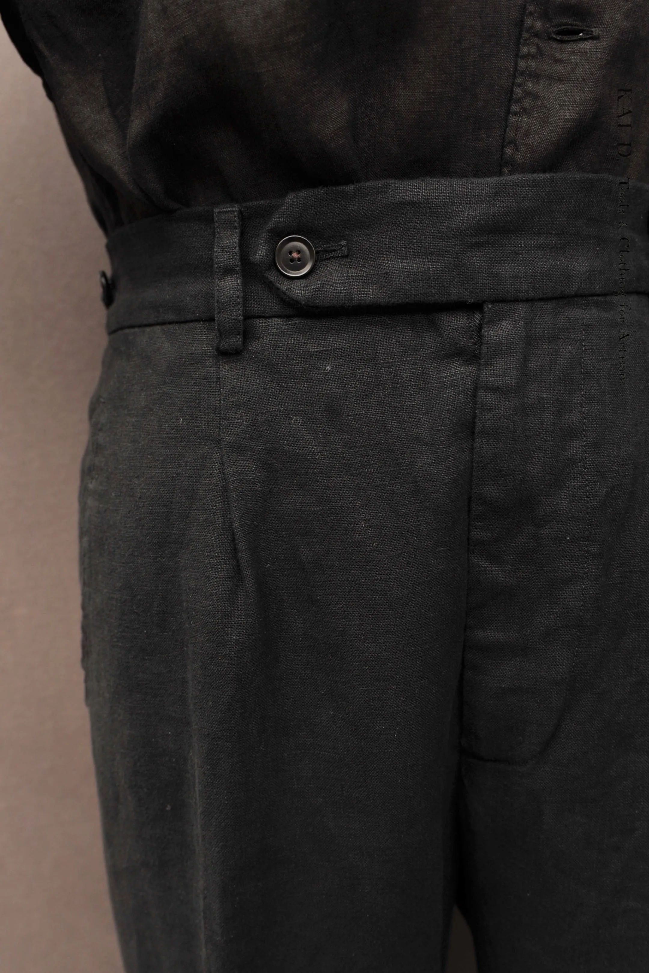 Novelist Trousers - Washed Linen Black - 34, 36