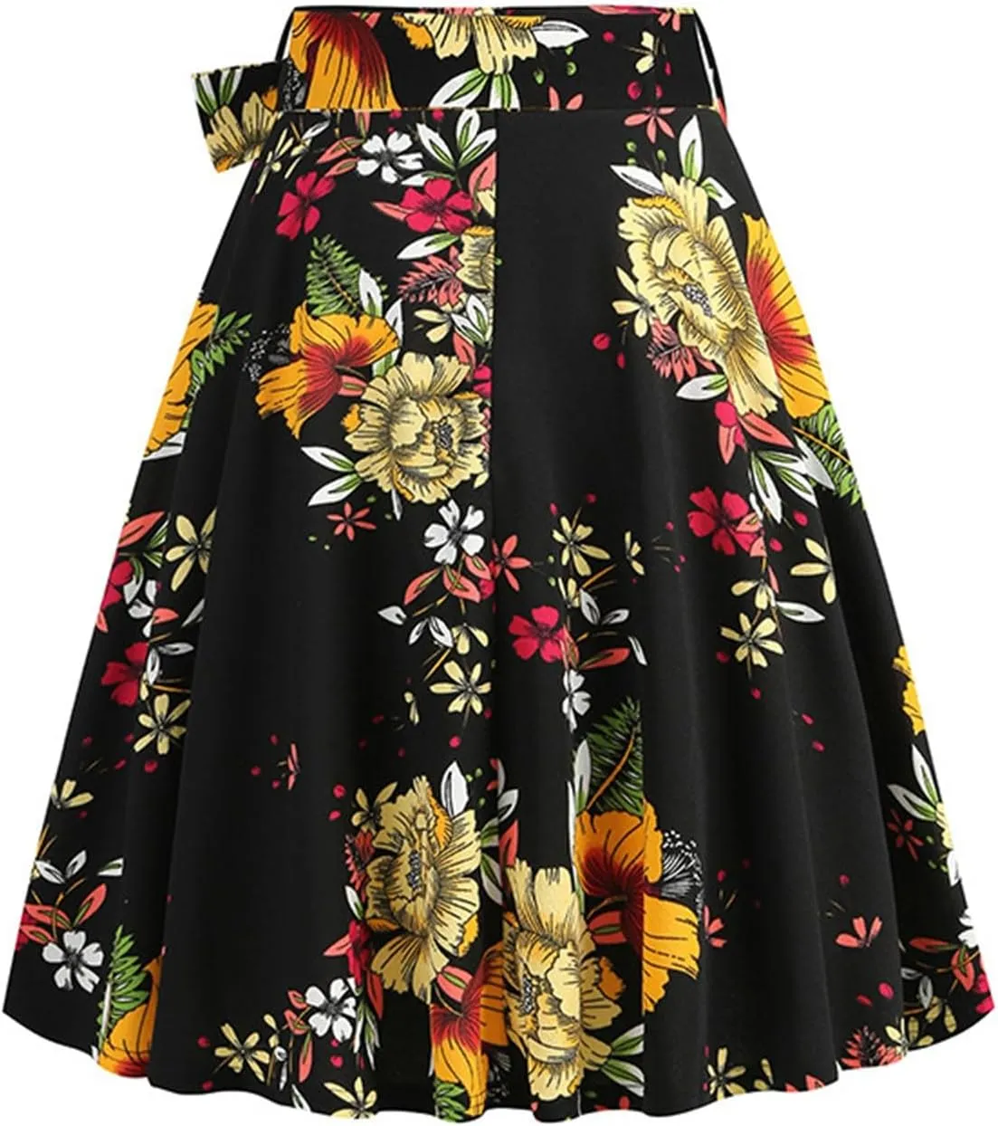 Polka Dot Flare Skirts for Women High Waist Cute A Line Mini Skirt Pleated Swing Half Dress Ladies Vintage Skirts