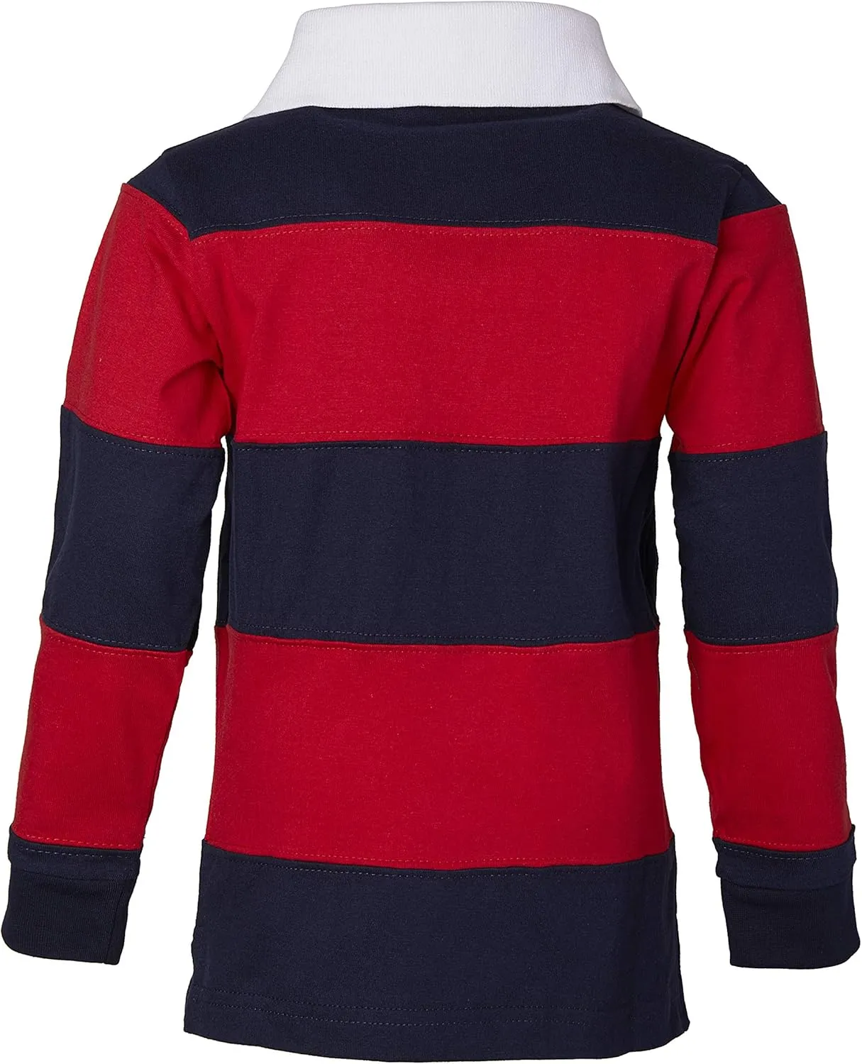 Sportoli Boys Cotton Wide Striped Long Sleeve Polo Rugby Shirt