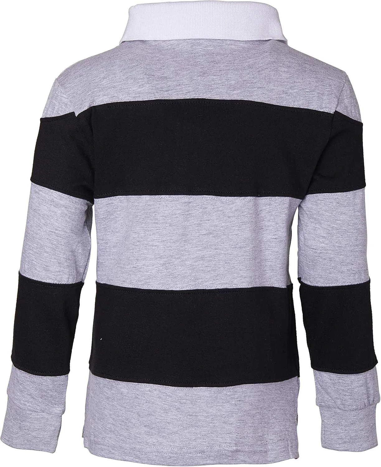 Sportoli Boys Cotton Wide Striped Long Sleeve Polo Rugby Shirt