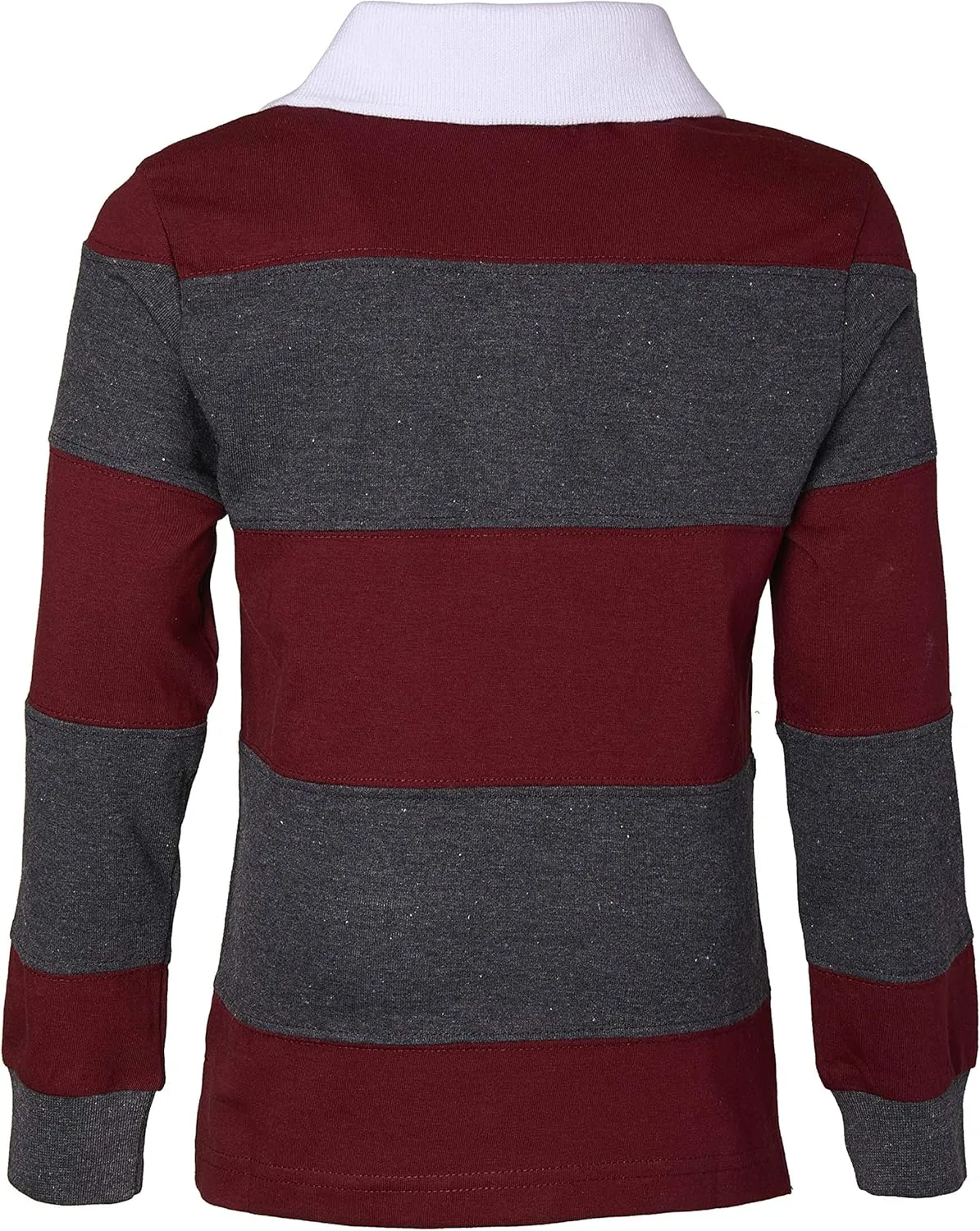 Sportoli Boys Cotton Wide Striped Long Sleeve Polo Rugby Shirt