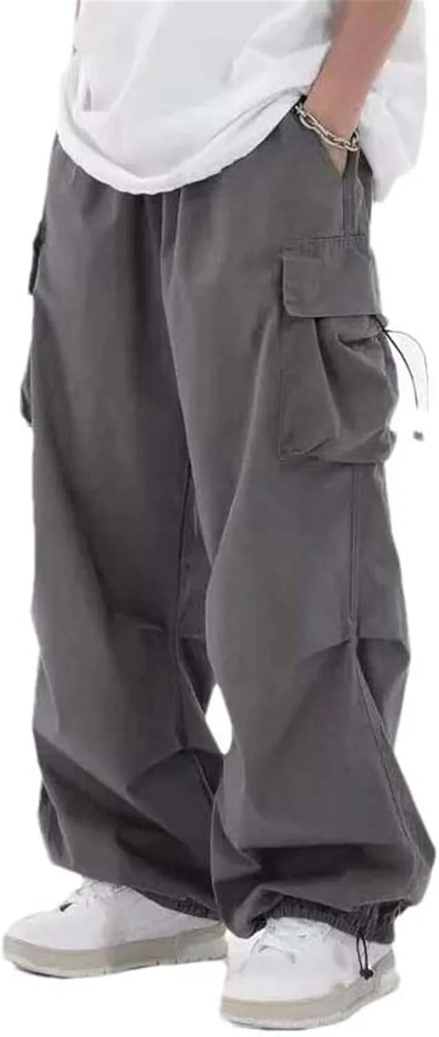 Streetwear Spring Summer Cargo Pants Men Multi-Pocket Casual Jogger Wide Leg Loose