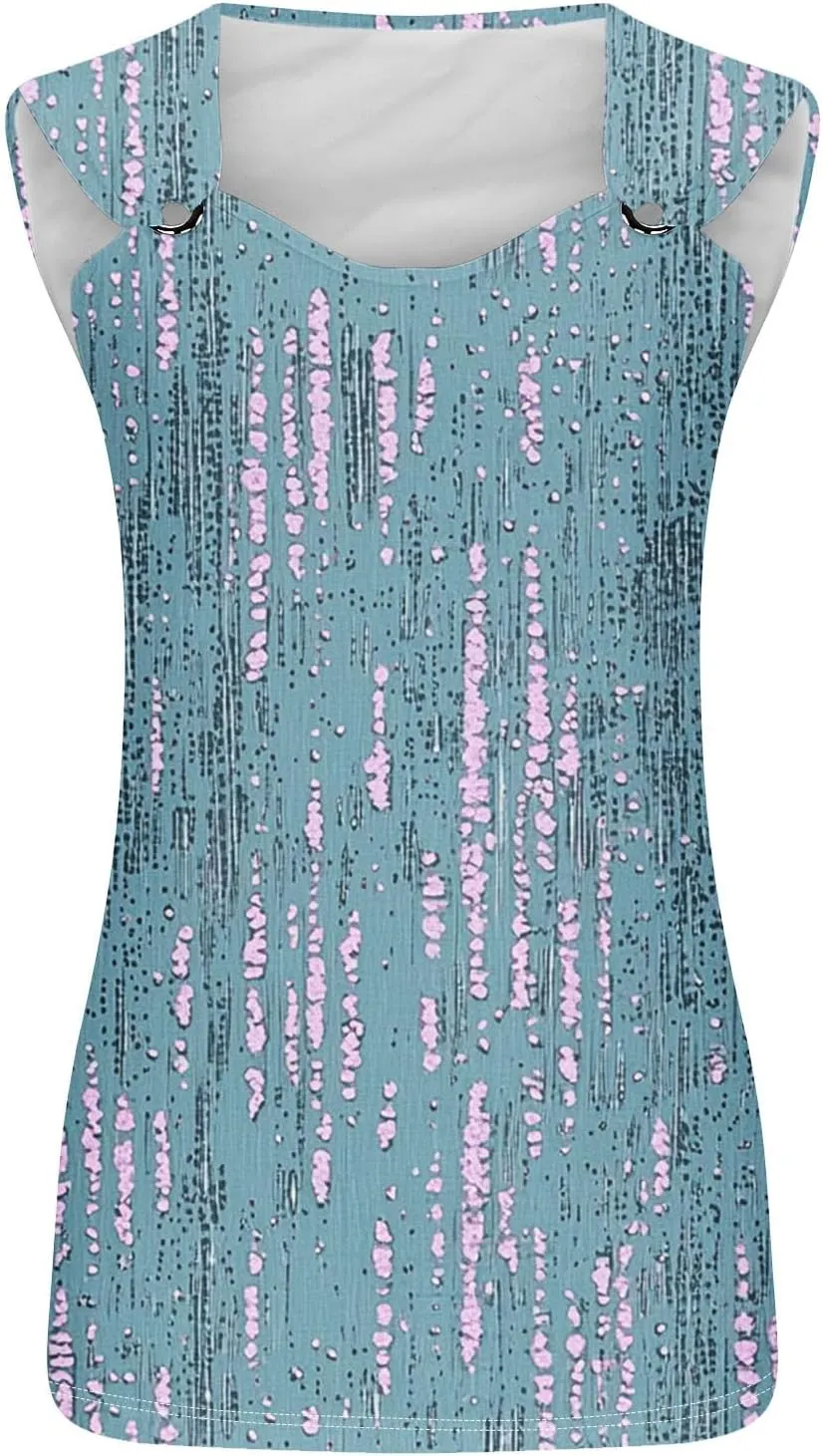 Tank Tops for Women Trendy 2025 Sleeveless Floral Summer Shirts O Ring Strap Dressy Blouses Flowy Boho Beach Outfits